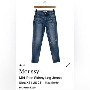 Moussy Denim Jeans with Subtle Distressing